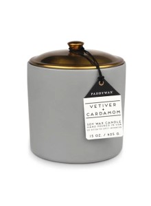 Керамична соева свещ Падивакс, Hygge - сива - Ветивер и кардамон 425 гр.